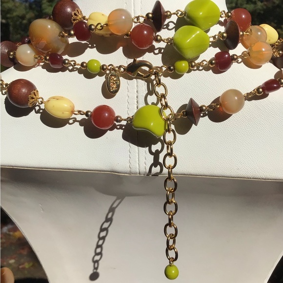 VTG CZECH GLASS EXTRA LONG BEAD NECKLACE BY JOAN RIVERS SIGNED - Picture 8 of 9